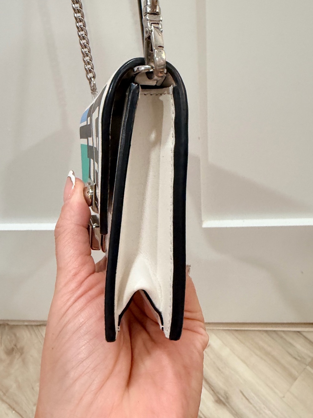 PRADA Elektra Wallet on Chrome Chain Printed Leather - With PRADA Dustie✨ - Picture 7 of 14